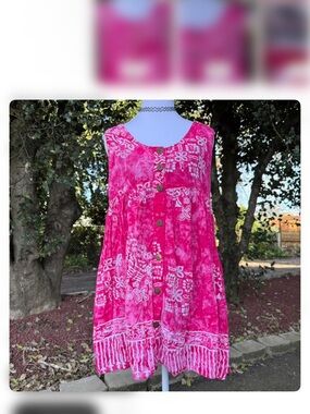 Sleeveless Pink Floral Button-Front Mini Dress